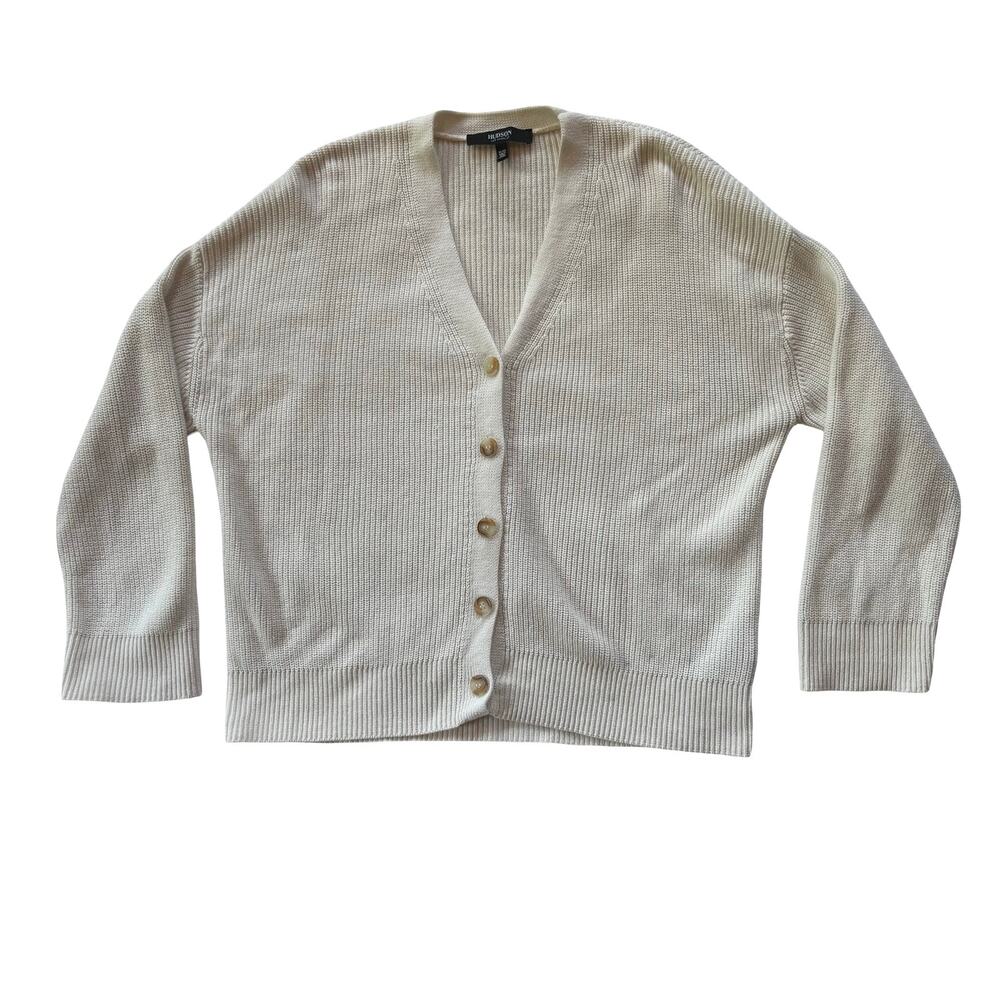 Hudson Women's Knit White Button Cardigan Size XL